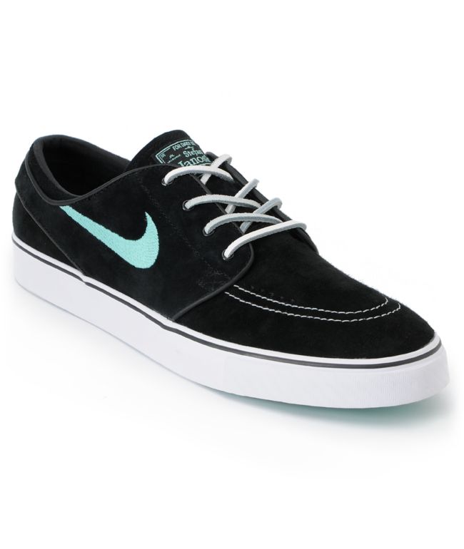 Nike SB Zoom Stefan Janoski Black & Mint Suede Shoe