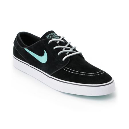 Nike SB Zoom Stefan Janoski Black & Mint Suede Shoe