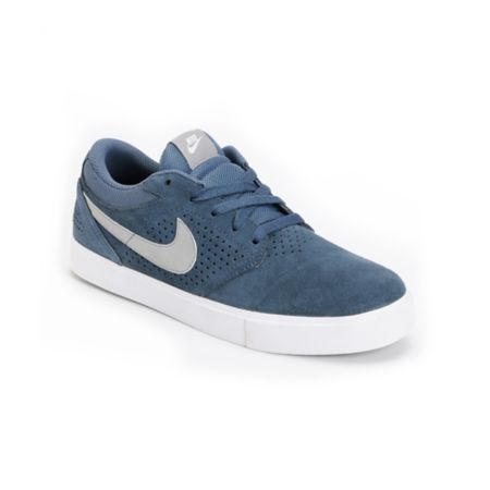 Nike SB P-Rod 5 LR Lunarlon Denim, White & Silver Skate Shoe