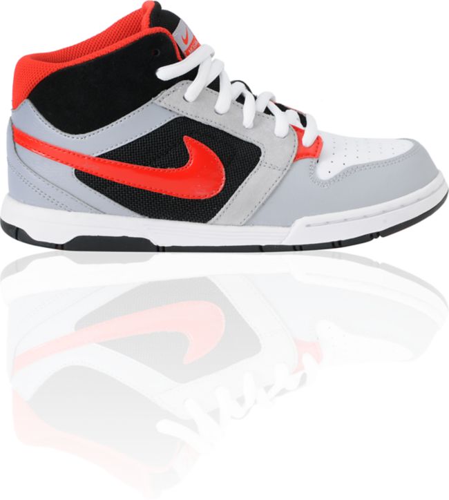 Nike 6.0 Boys Mogan Mid 3 Jr. Grey, Black, & Red Skate Shoe