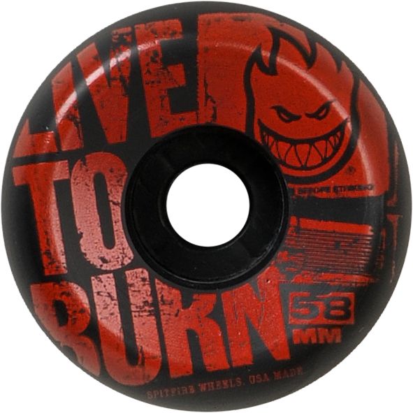 Spitfire Striker 58mm Black & Red Skateboard Wheels