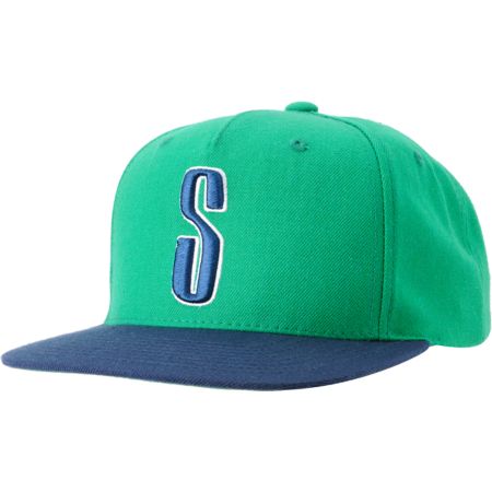 Stussy Old Skool Green Starter Snapback Hat 