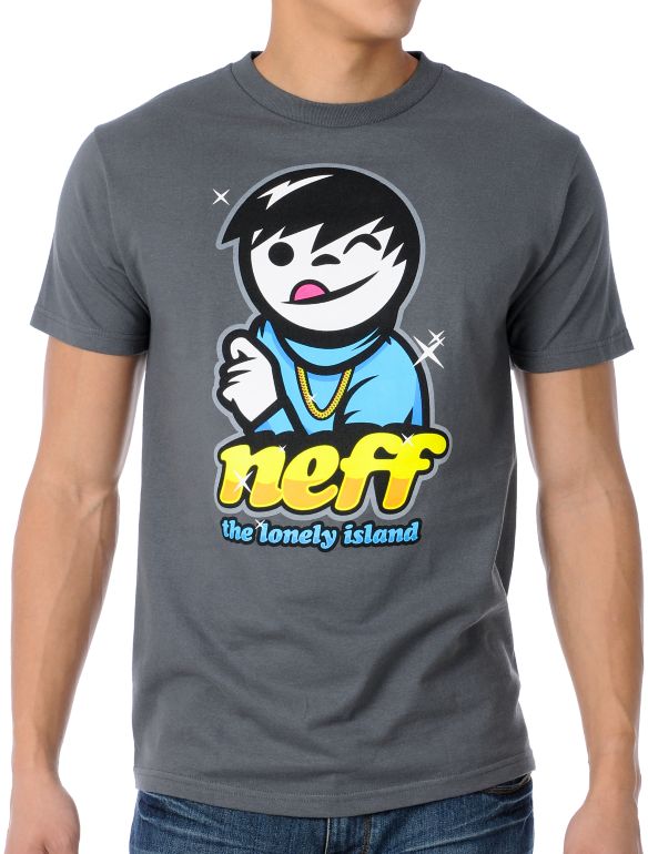 Neff Lonely Sucker Charcoal Tee Shirt