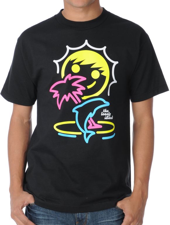 Neff Neon Island Black Tee Shirt