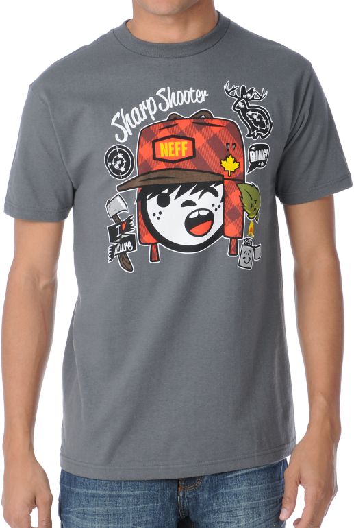 Neff Sharp Shooter Charcoal Tee Shirt