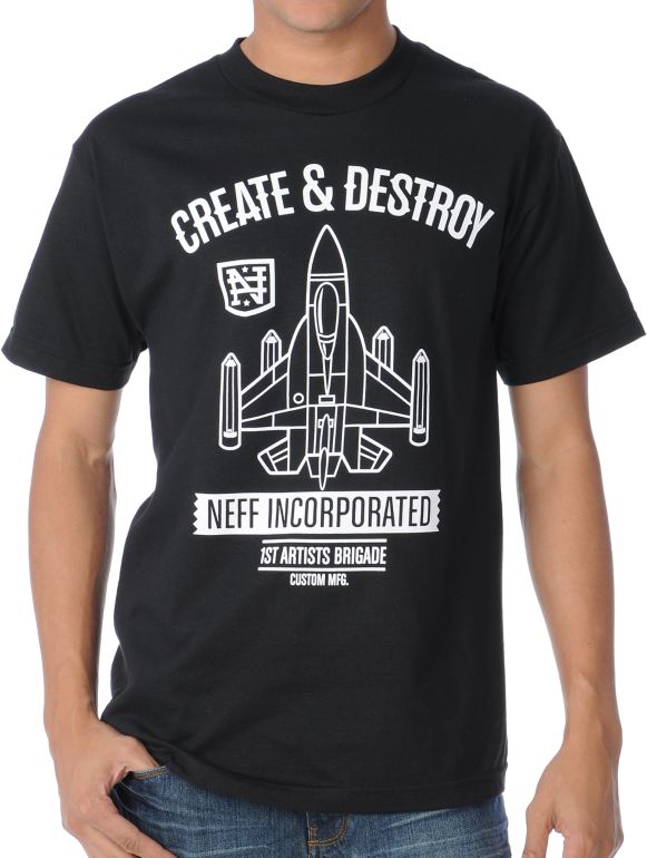 Neff Create & Destroy Black Tee Shirt