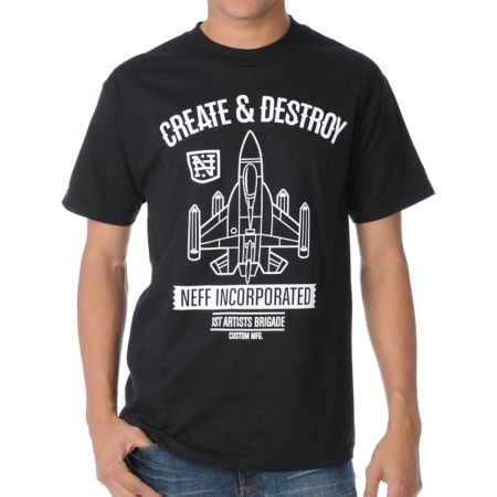 Neff Create & Destroy Black Tee Shirt