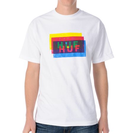 HUF Block Print White Tee Shirt