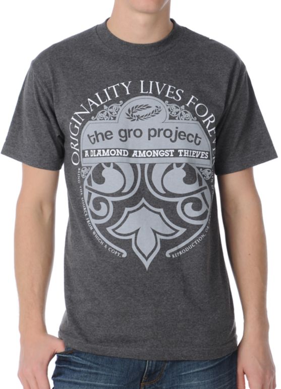 The Gro Project Diamond Charcoal Tee Shirt