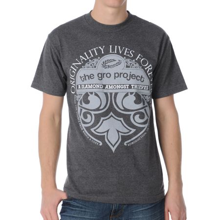The Gro Project Diamond Charcoal Tee Shirt