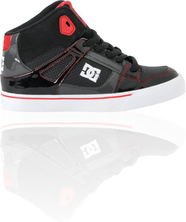 DC Boys Spartan Hi Black, Red, & White Skate Shoe