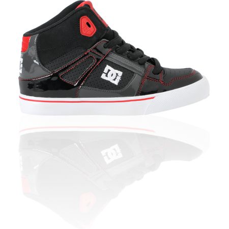DC Boys Spartan Hi Black, Red, & White Skate Shoe