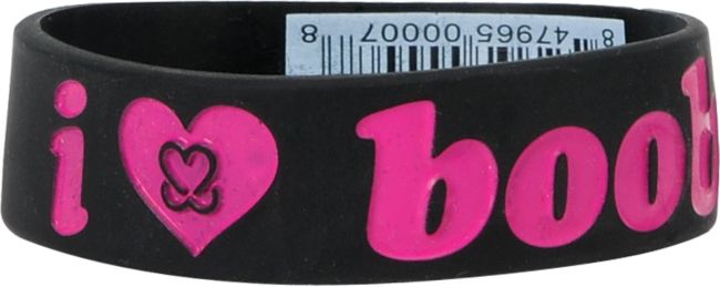 Keep A Breast Foundation Black & Pink I Love Boobies Bracelet