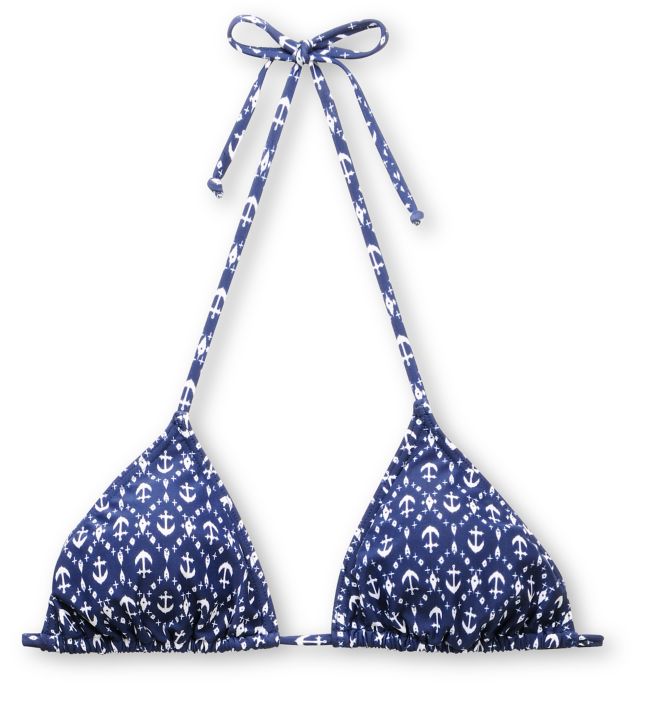 Obey Navy Ikat Anchor Triangle Bikini Top