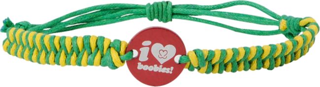 Keep A Breast Foundation Red, Green & Yellow Braided Bracelet