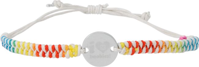 Keep A Breast Foundation White & Rainbow Braided Bracelet