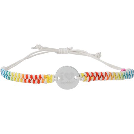 Keep A Breast Foundation White & Rainbow Braided Bracelet