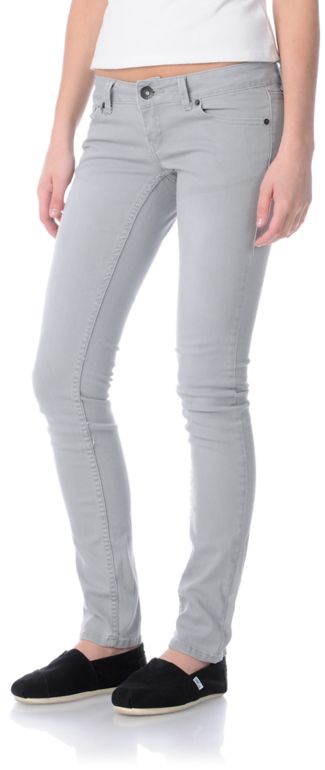 Empyre Girl Hannah Light Grey Twill Skinny Denim Jeans