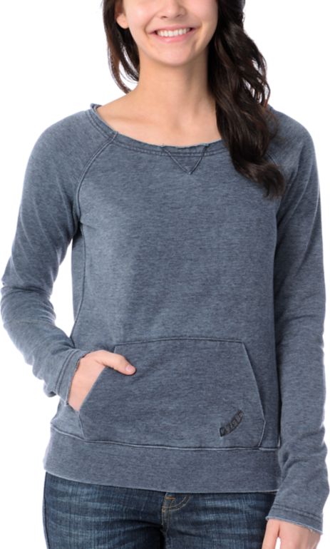 Volcom Girls Moclov Charcoal Pullover Sweatshirt