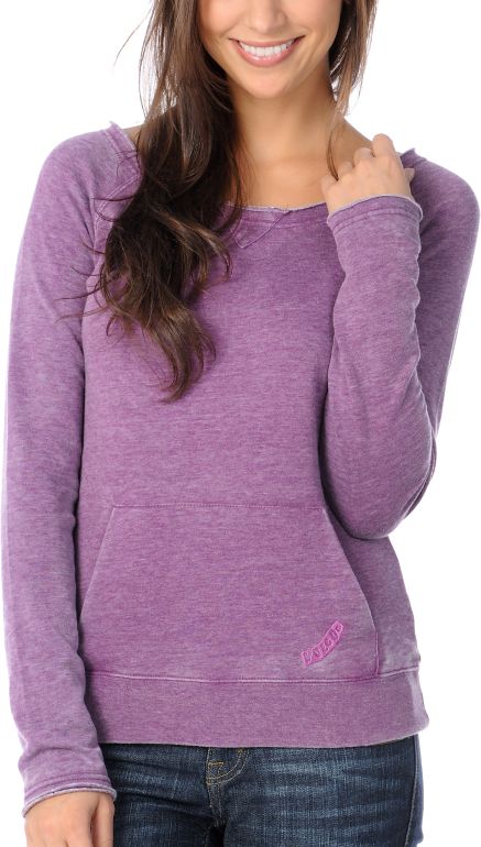 Volcom Girls Purple Pullover Sweatshirt