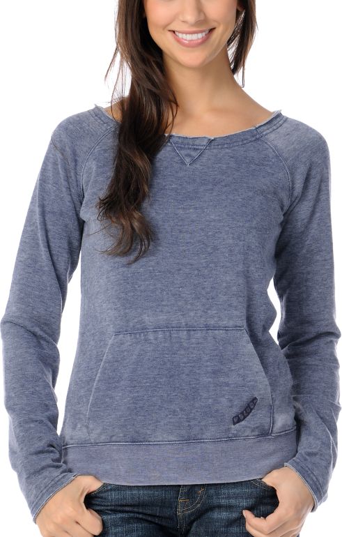 Volcom Girls Navy Blue Pullover Sweatshirt
