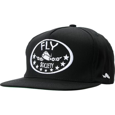 Fly Society Classic Black Snapback Hat 