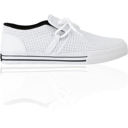 Supra Cuban White Perforated Leather Skate Shoe