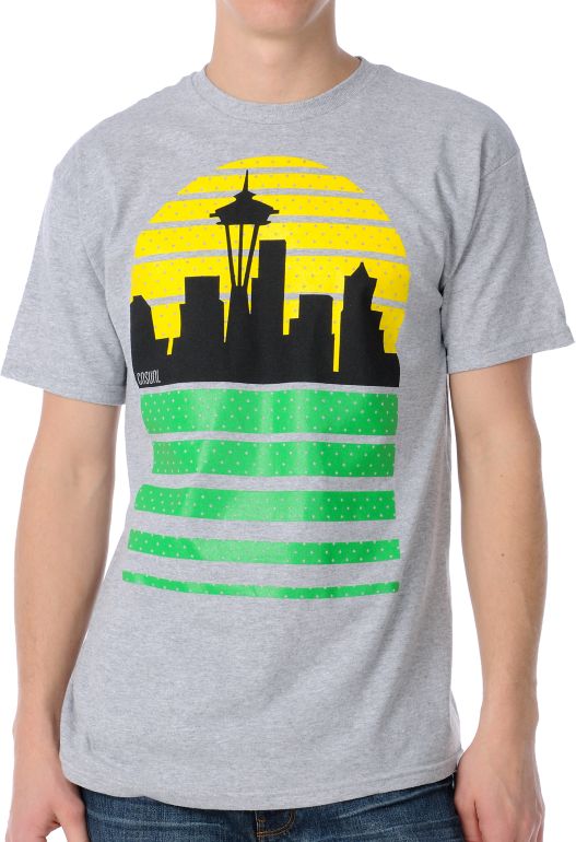 Casual Industrees Sea Skyline Grey Tee Shirt