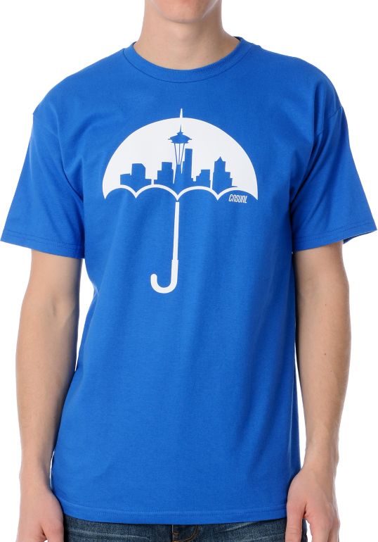 Casual Industrees Umbrella Blue Tee Shirt