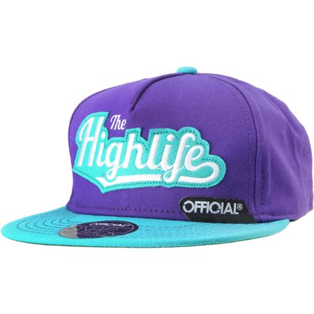 Official The Highlife Purple & Mint Snapback Hat
