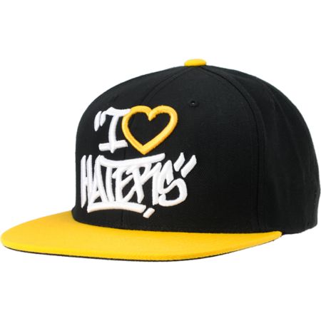DGK Tag Haters Black & Yellow Snapback Hat