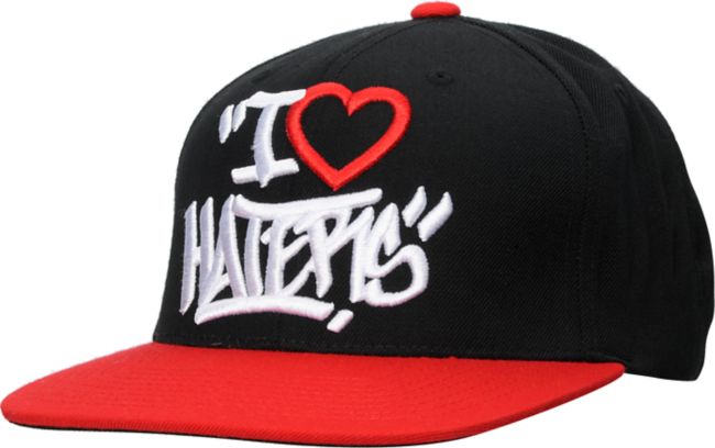 DGK Tag I Heart Haters Black Wool Snapback Hat