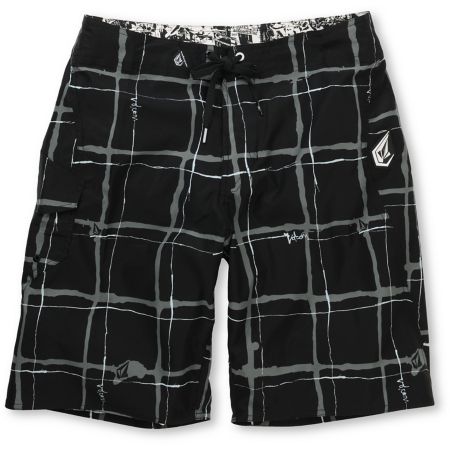 Volcom Maguro Black Plaid 21.5" Board Shorts