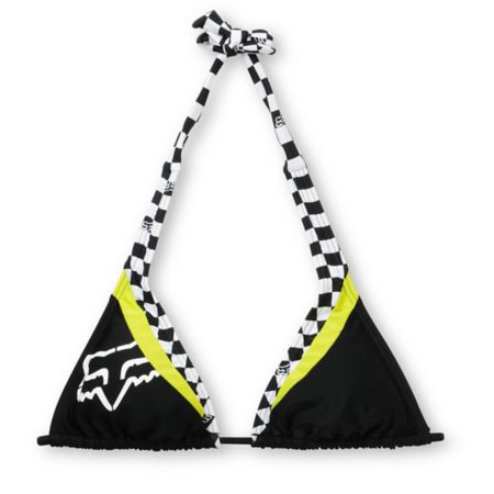 Fox Dirt Vixen Black & White Halter Bikini Top