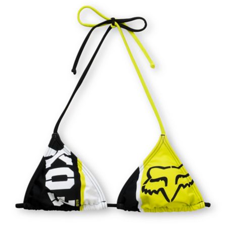 Fox Prime Lap Black & Green Triangle Bikini Top
