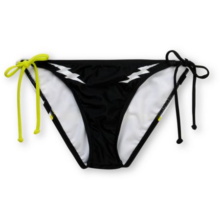 Fox Prime Lap Black & Green Tie Side Bikini Bottom