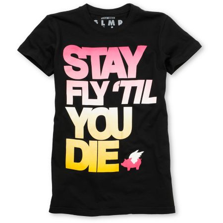 Glamour Kills Try To Stay Fly Black Graphic Tee