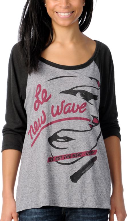 Obey Girls Le New Wave Baseball Shirt
