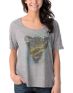 Obey Girls Night Prowler Grey Nubby Burnout Top