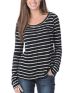 Billabong Girls After Dark Long Sleeve Black & White Stripe Shirt