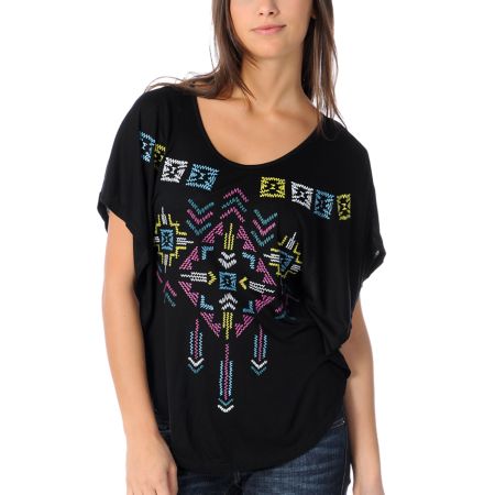 Bitter Sweet Tribal Oversized Batwing Top