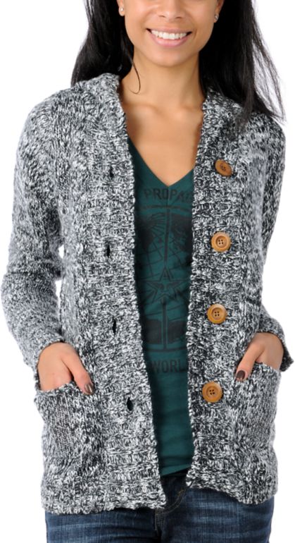 Element Girls Shelby Black & White Cardigan Sweater