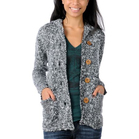 Element Girls Shelby Black & White Cardigan Sweater
