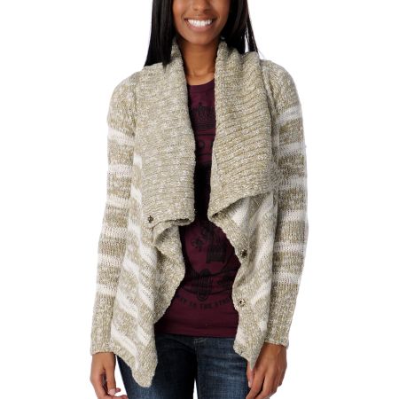 Element Girls Lariat Natural Knit Cardigan Sweater