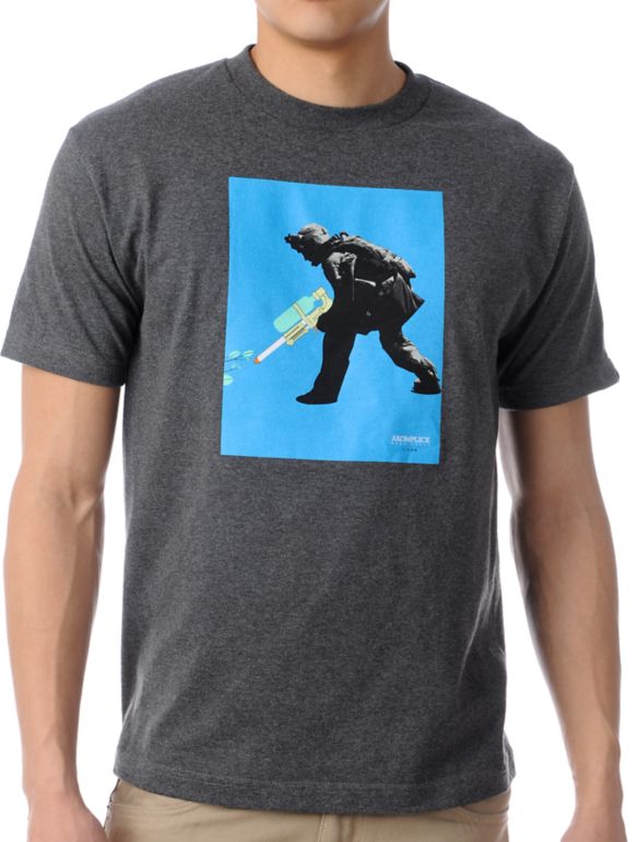 Akomplice Grow Trees Heather Charocoal Grey Tee Shirt