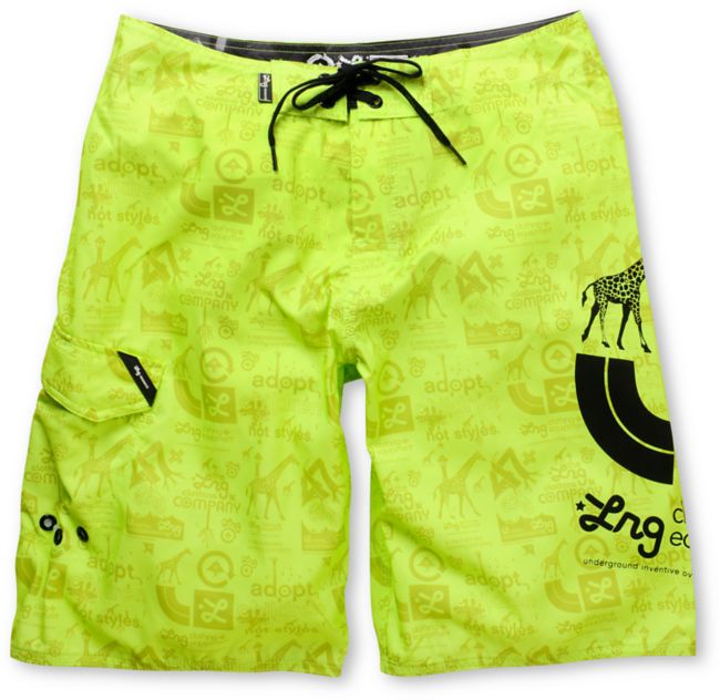 LRG CC Neon Icon 21" Yellow Board Shorts