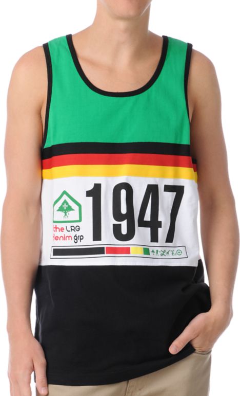 LRG Grand Tour Black, Yellow, Green & Red Tank Top