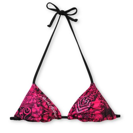 Metal Mulisha Trials Shirred Pink Triangle Bikini Top