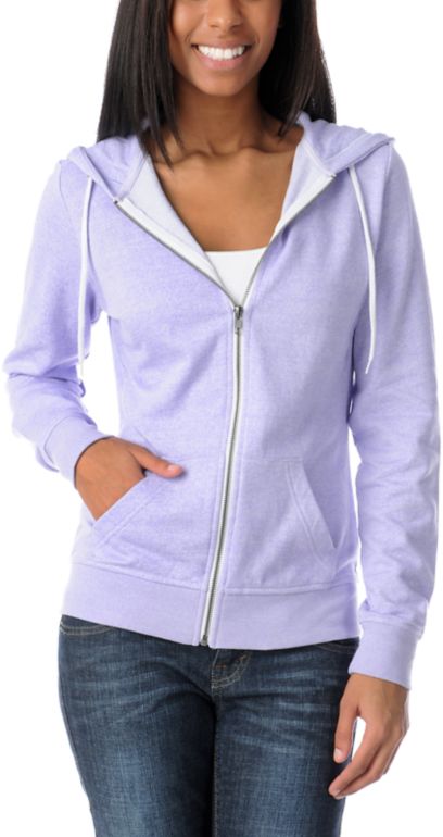 Zine Girls Lavendar Speckle Zip Up Hoodie
