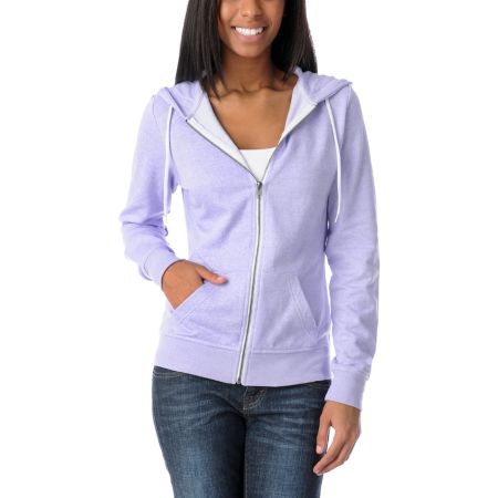 Zine Girls Lavendar Speckle Zip Up Hoodie